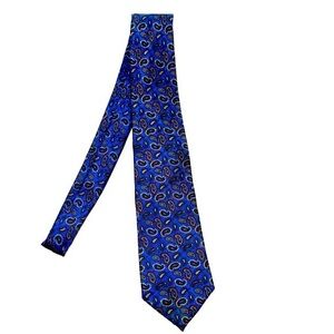 Resilio Royal Blue Preppy Paisley Men’s Tie 100% Silk O/S